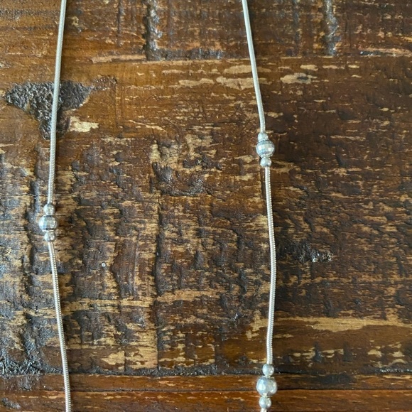 Jewelry BOGO -buy 1 get 1 50% off - Silver necklace with silver bead details - Picture 3 of 4